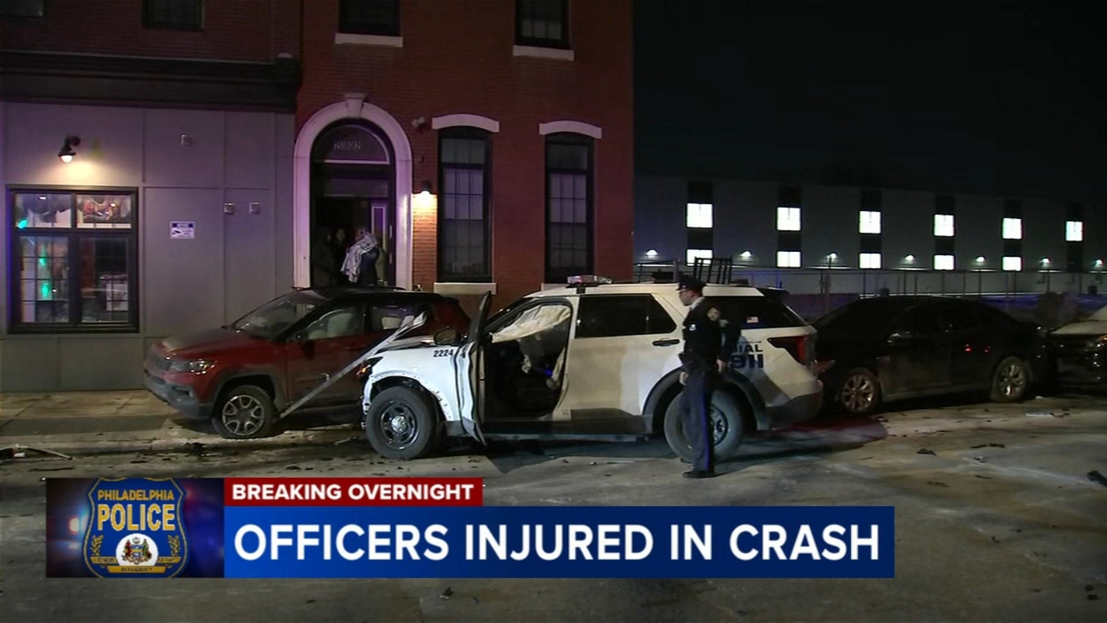 2 officers injured in crash in North Philadelphia