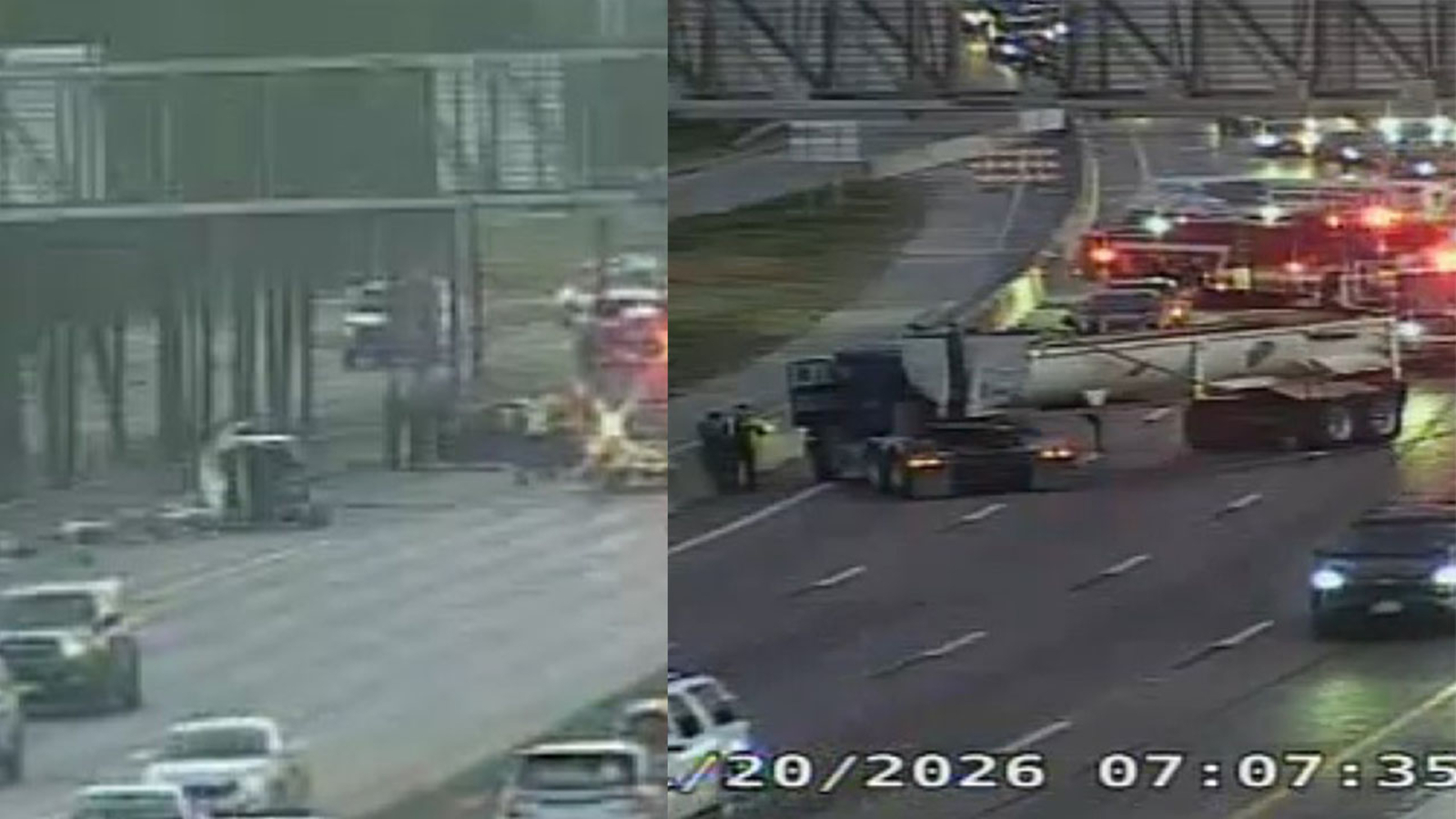 Two separate crashes shut down both sides of I-45 North Freeway near Cavalcade, Quitman streets
      