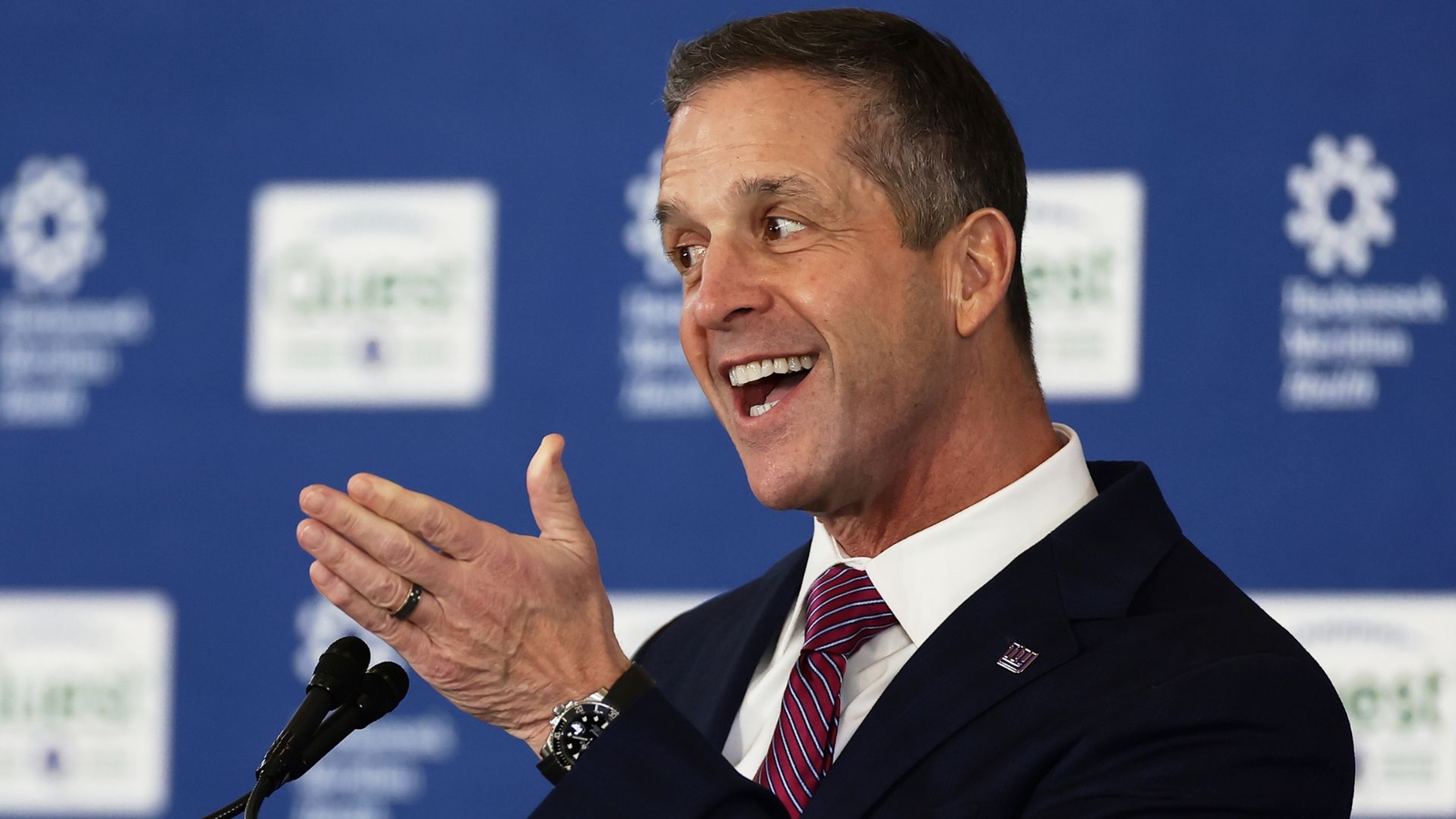 Giants' new head coach John Harbaugh embraces challenge of turning team back into contenders
      