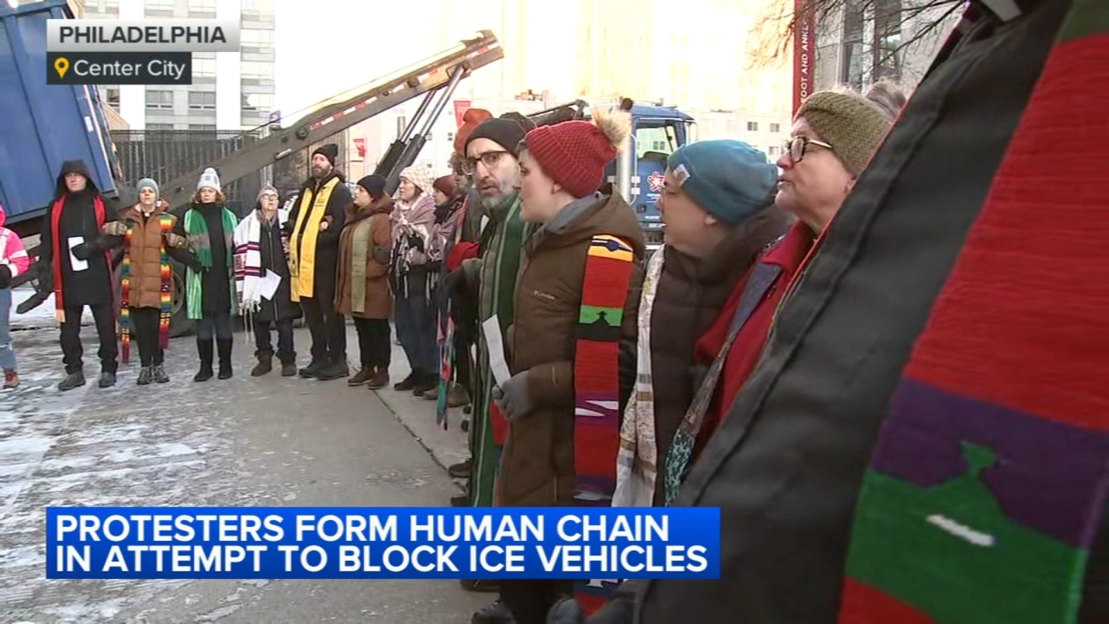 Protesters form human blockade outside ICE office in Center City Philadelphia
      