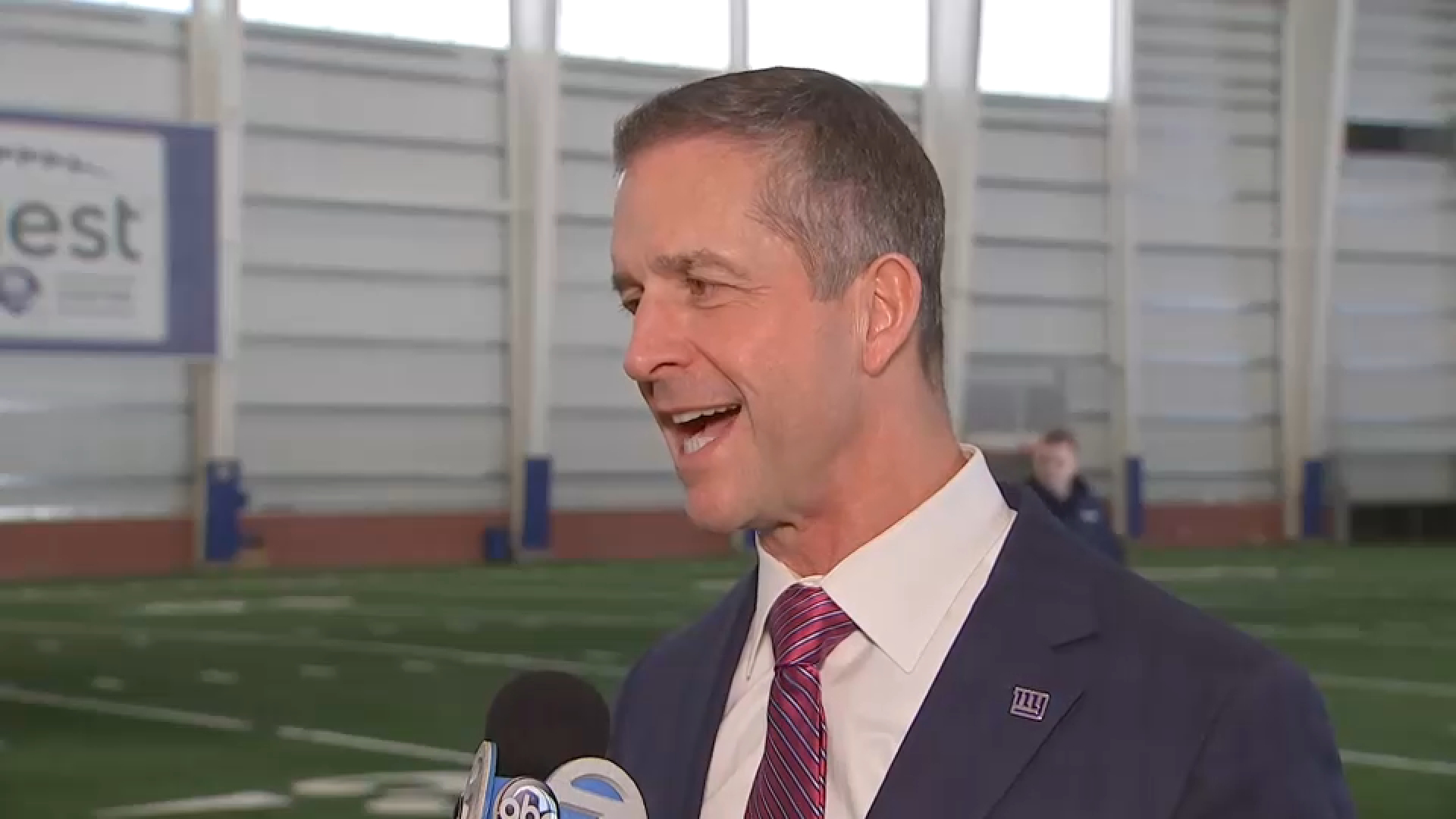 Giants' new head coach John Harbaugh 'can't wait to get to work'