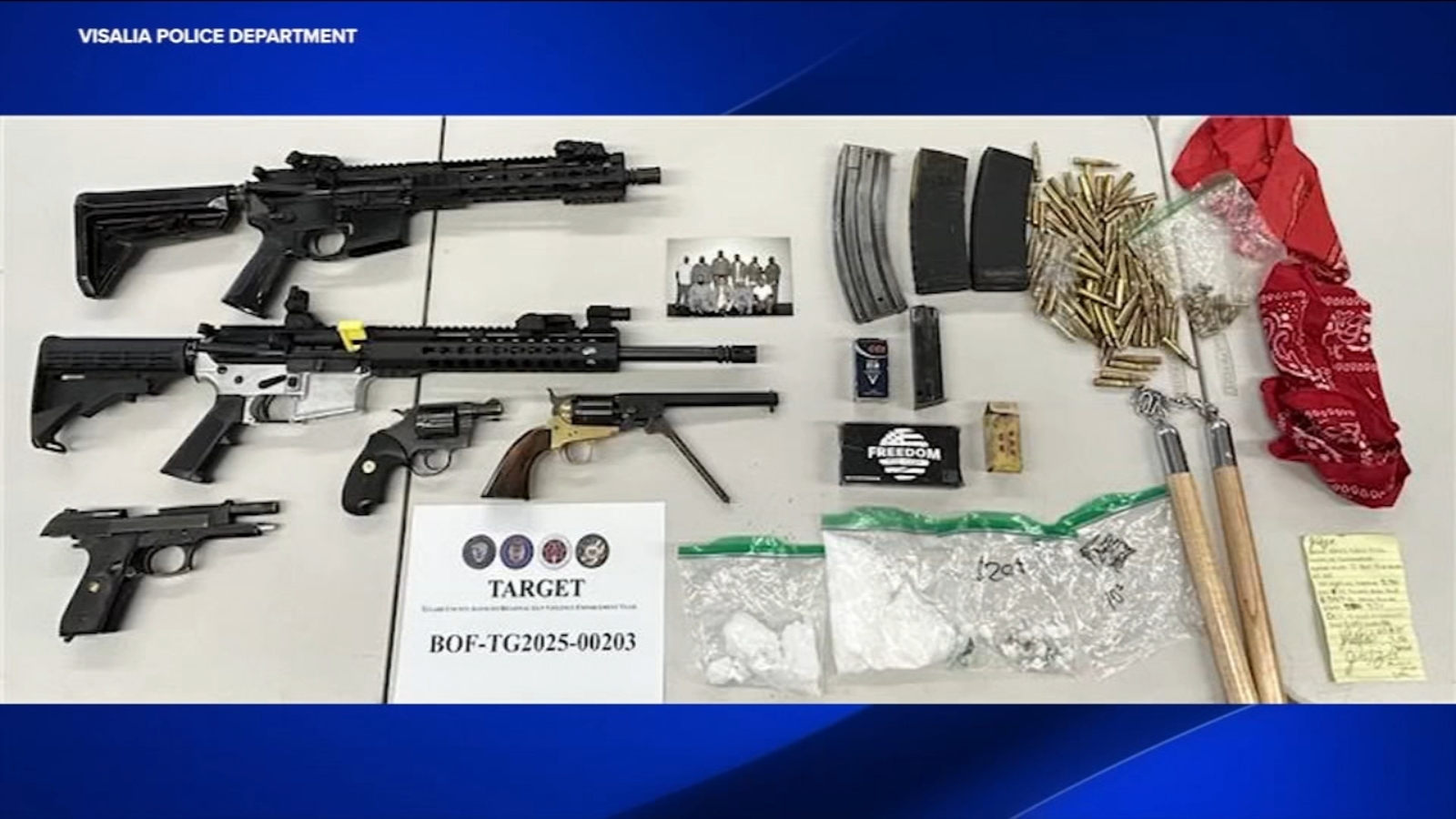 Arrest warrant leads to seizure of guns, meth in South Valley
      