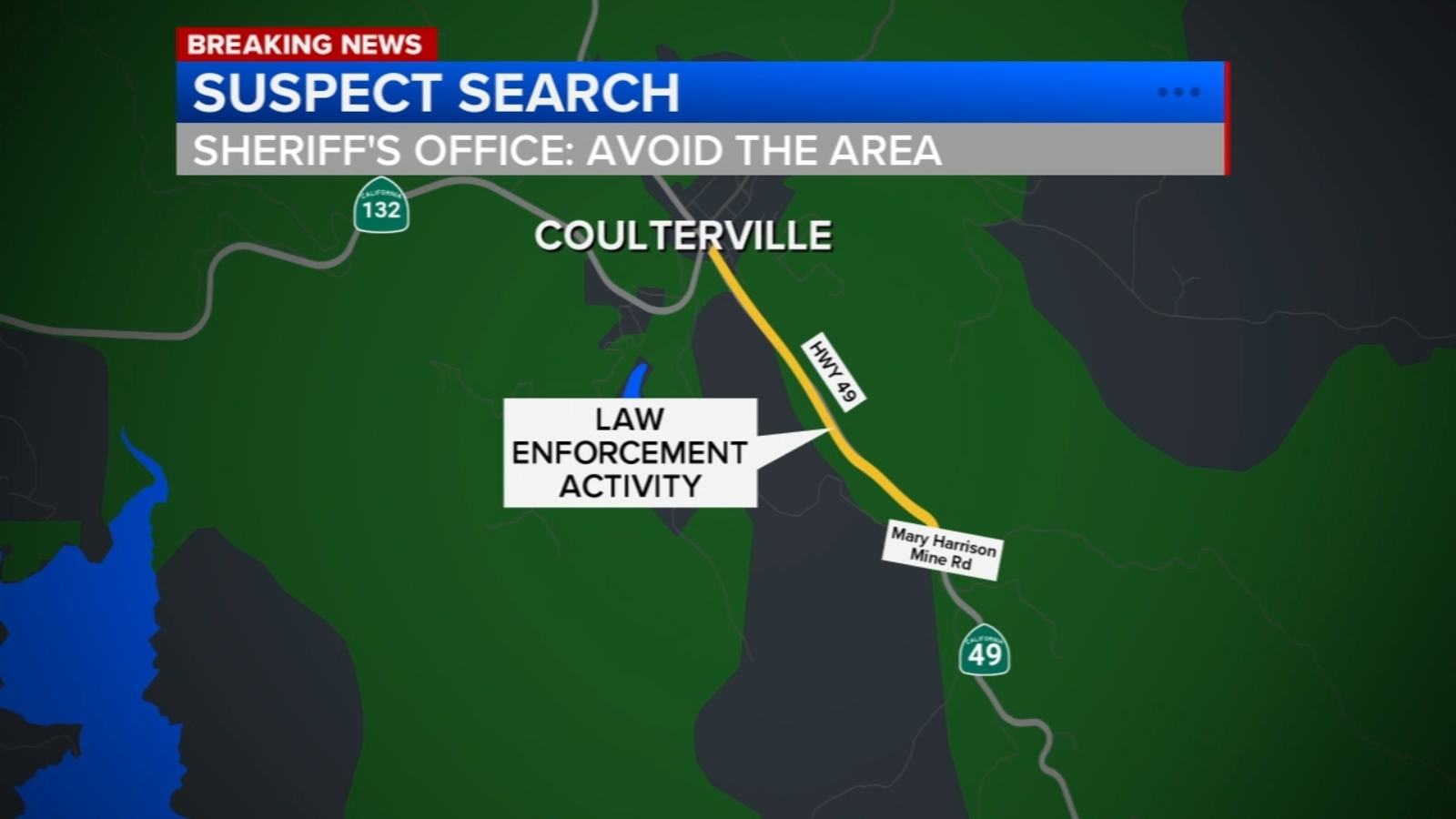 Mariposa County Sheriff's Office, CHP searching for suspect along Highway 49