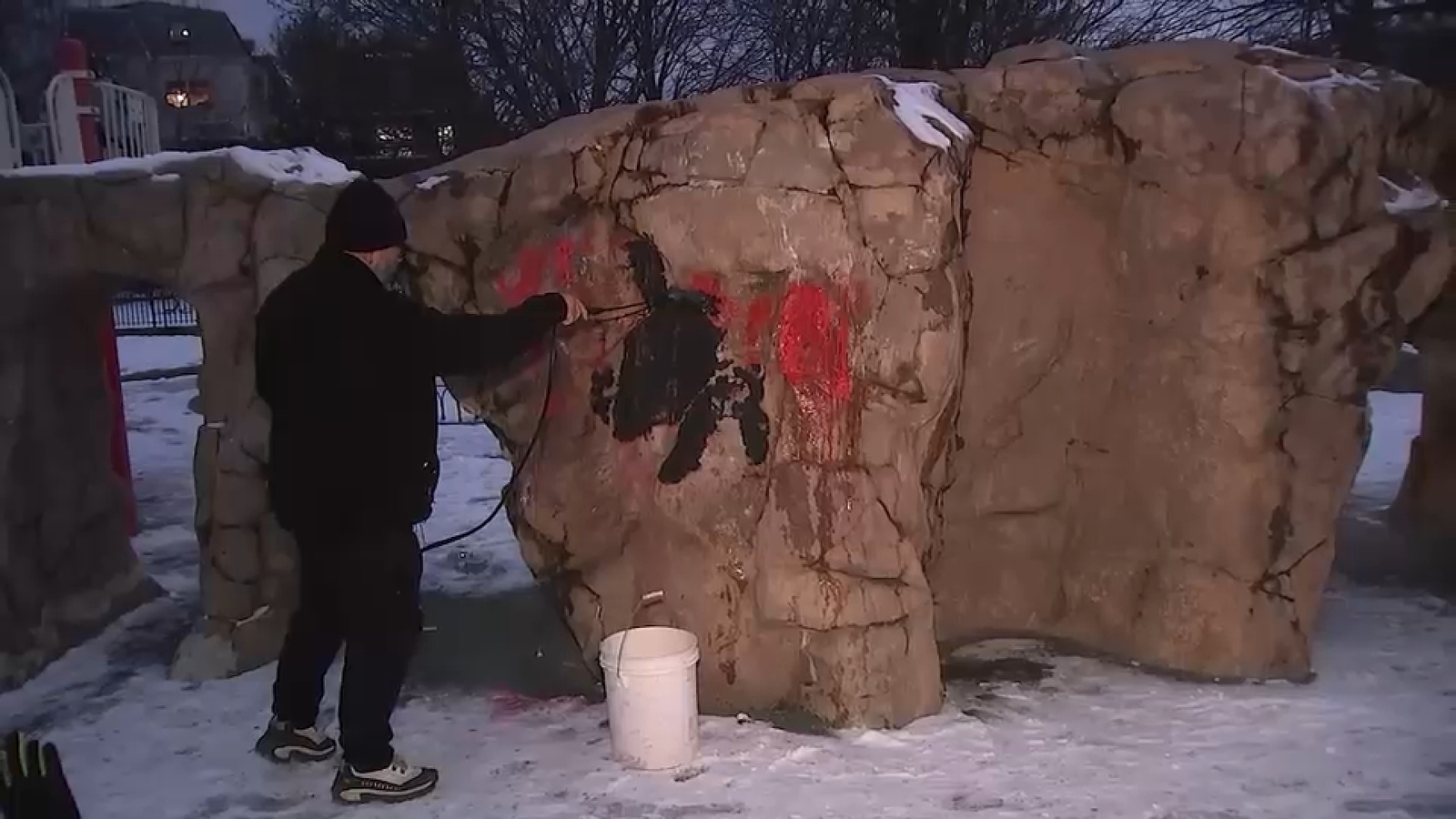 Two 15-year-olds charged after Brooklyn playground covered with dozens of swastikas