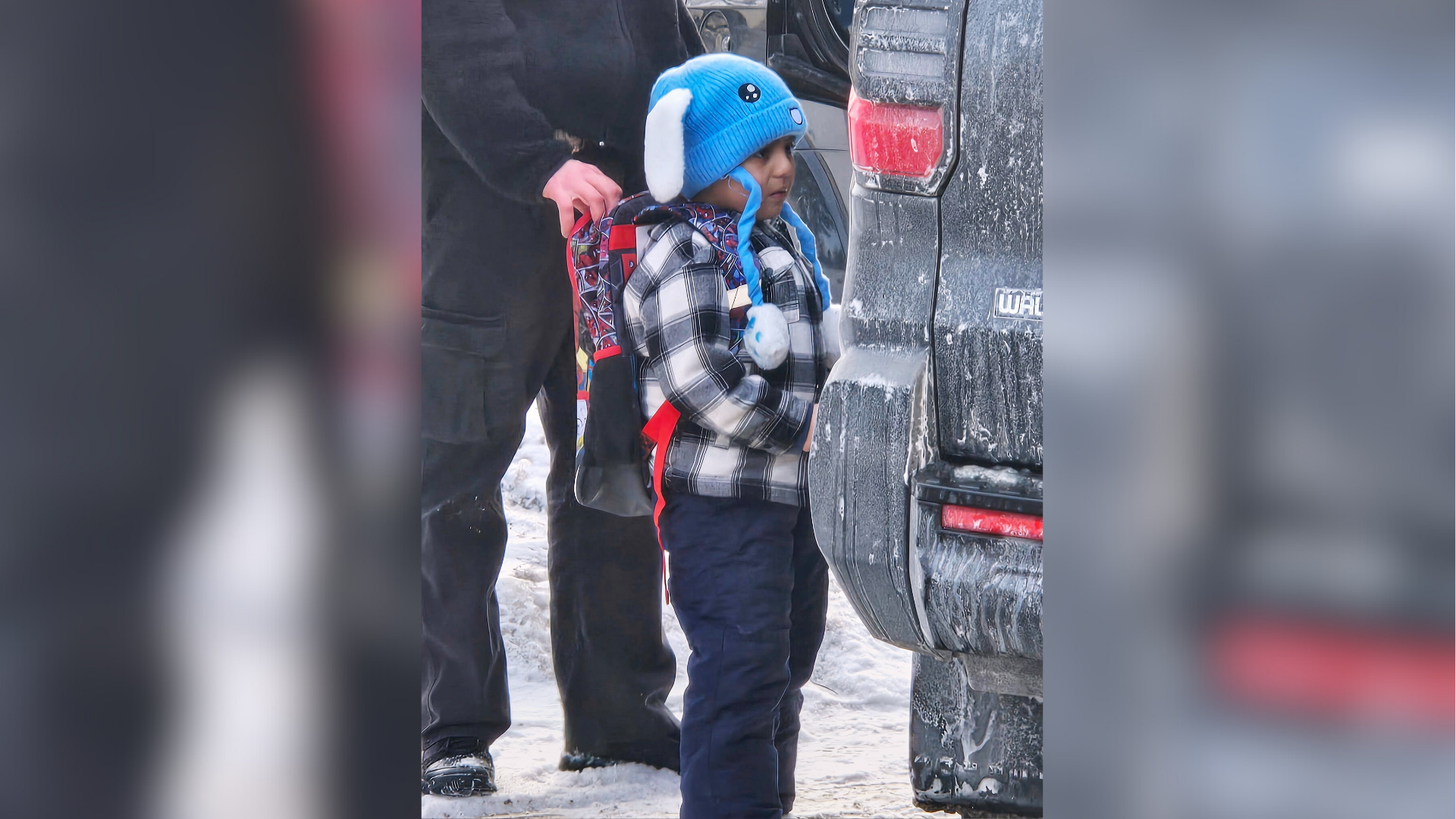 Liam Conejo Ramos, 5, is detained by U.S. Immigration and Customs Enforcement officers after arriving home from preschool, Tuesday, Jan. 20, 2026, in a Minneapolis suburb.