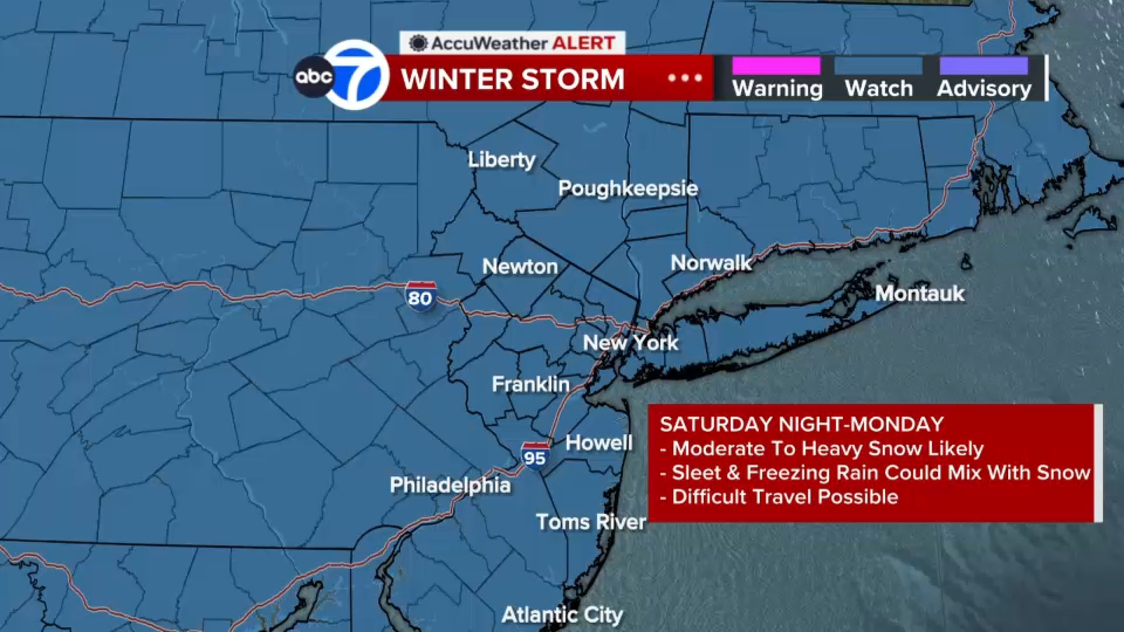 Winter Storm Watch issued for NYC, Tri-State ahead of weekend snow ...
