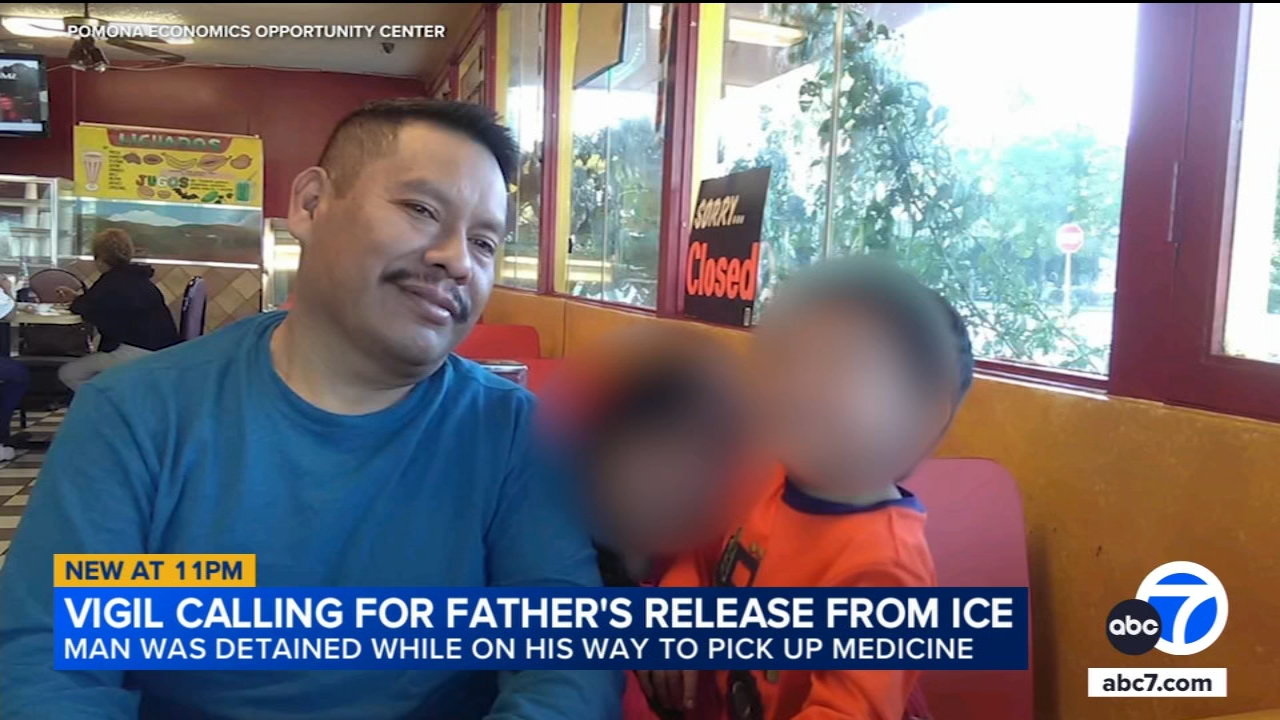 Community members, family demand father's release from ICE custody during Pomona vigil