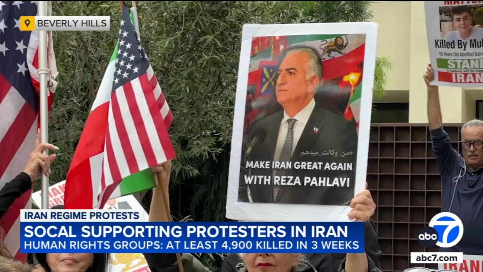 Protesters against Iranian regime hold rally in Beverly Hills