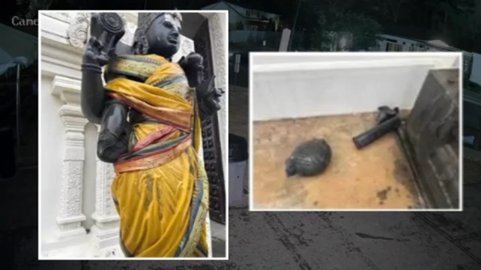 Statue vandalized in front of NC temple, Cary police investigating