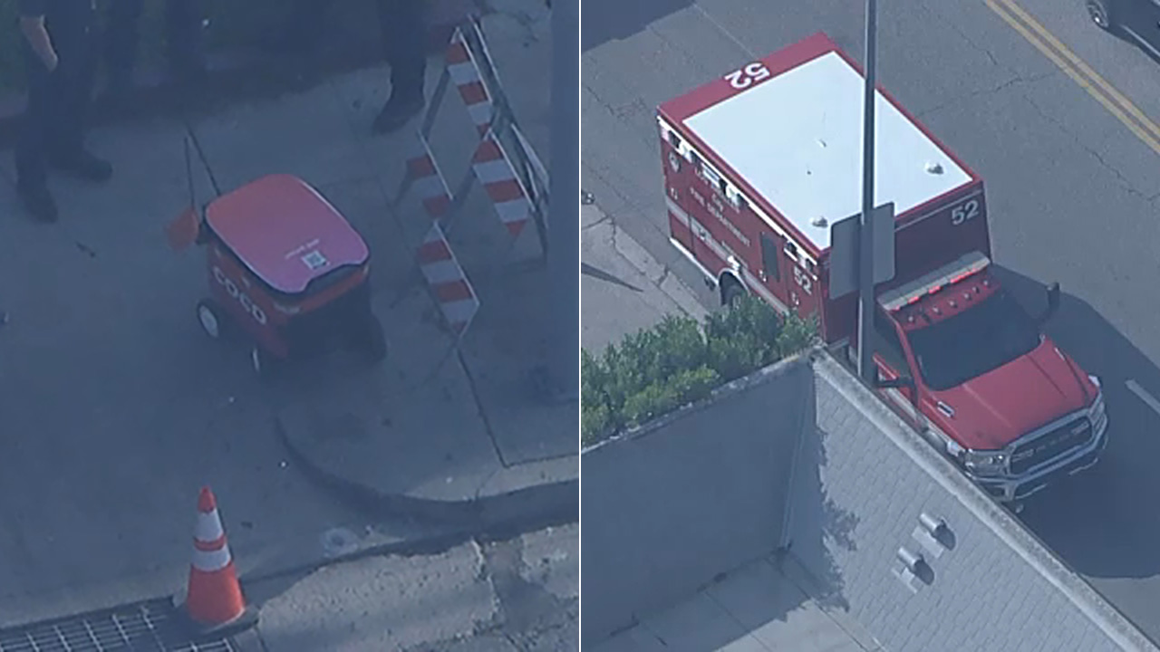 Ambulance carrying patient crashes into food delivery robot in Hollywood
