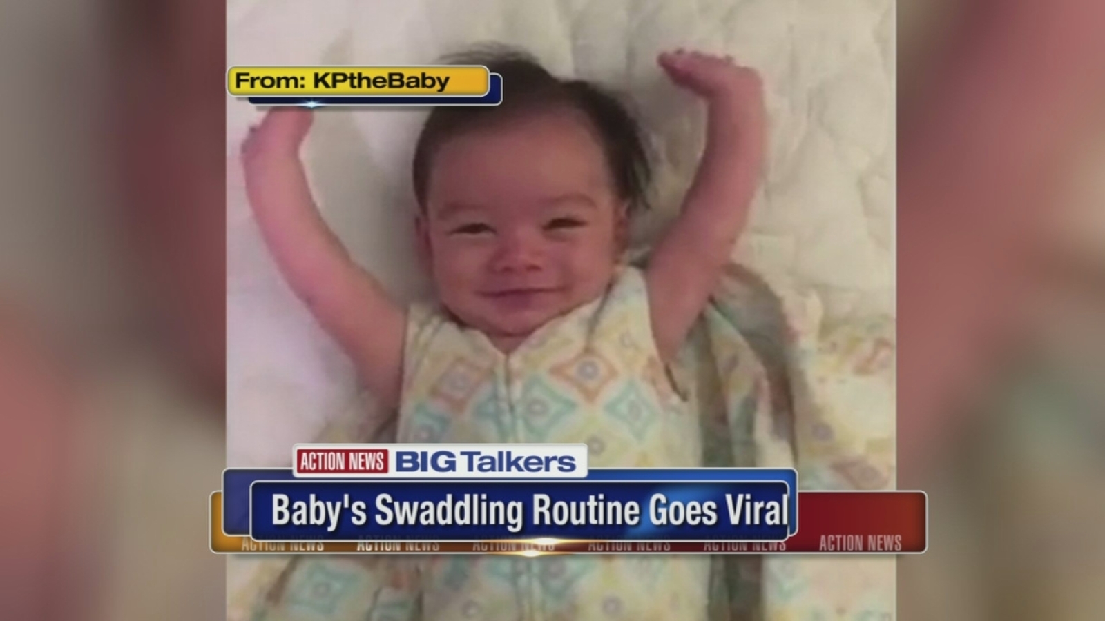 Baby loves to stretch his arms after being swaddled ABC7 Los Angeles