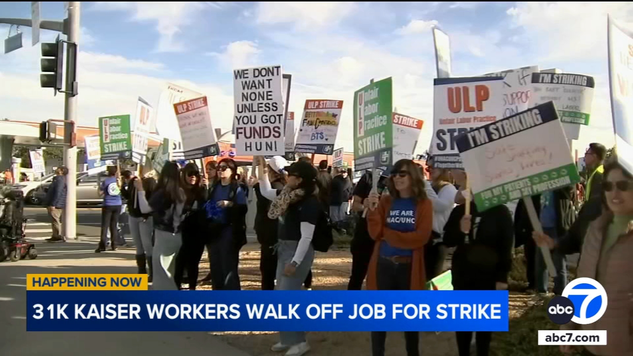 31,000 Kaiser Permanente health care workers go on strike in California, Hawaii