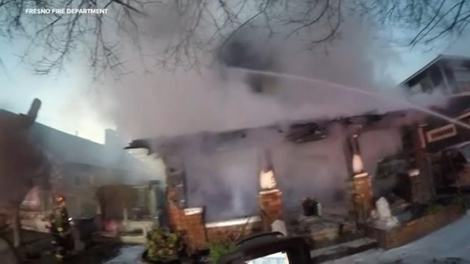 New footage released in central Fresno house fire that sent officer ...