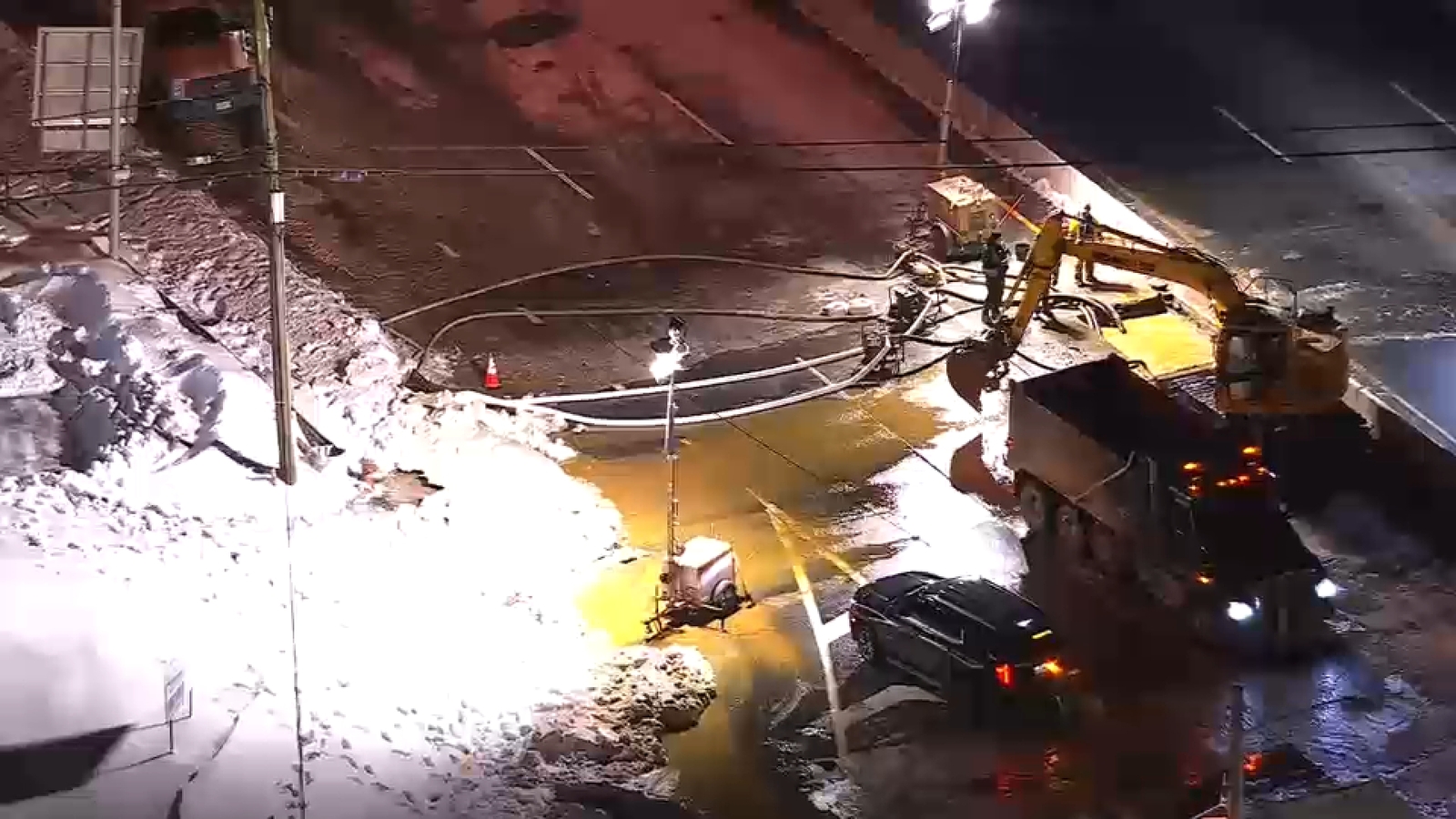 Water main break closes Route 1 in Edison in both directions