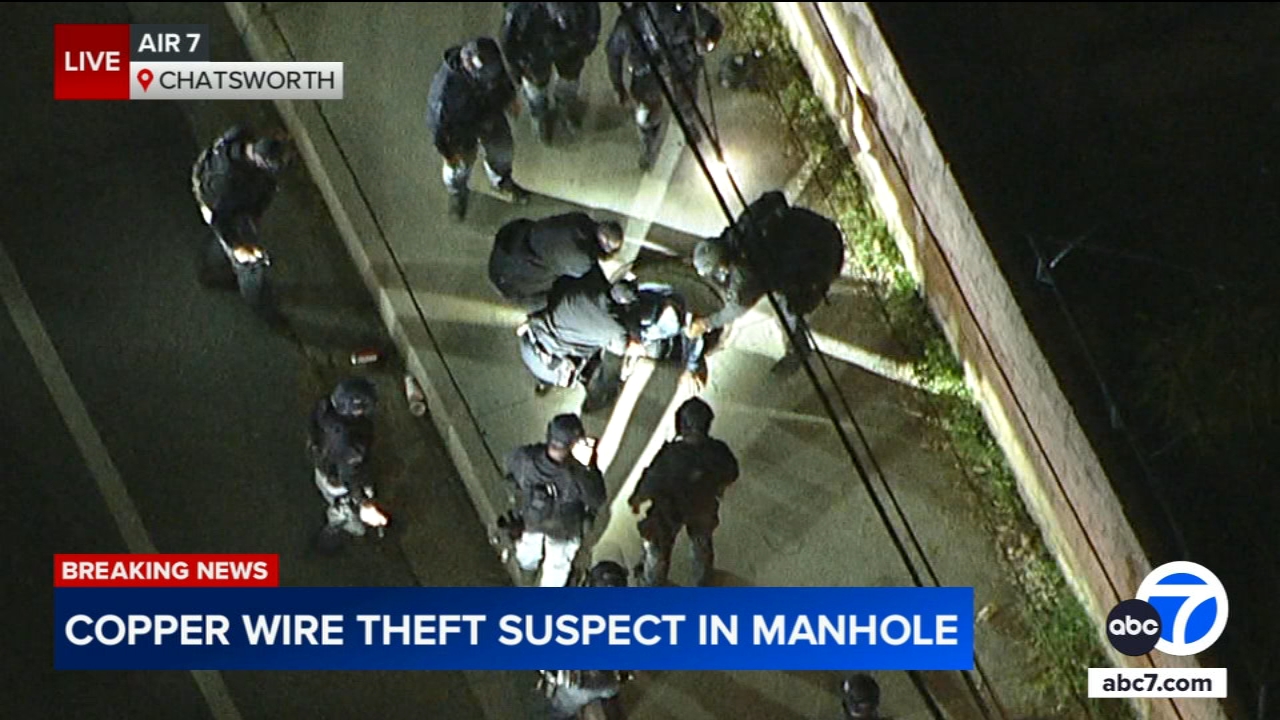 Copper wire theft suspect in custody after standoff in Chatsworth manhole; AT&T vault targeted