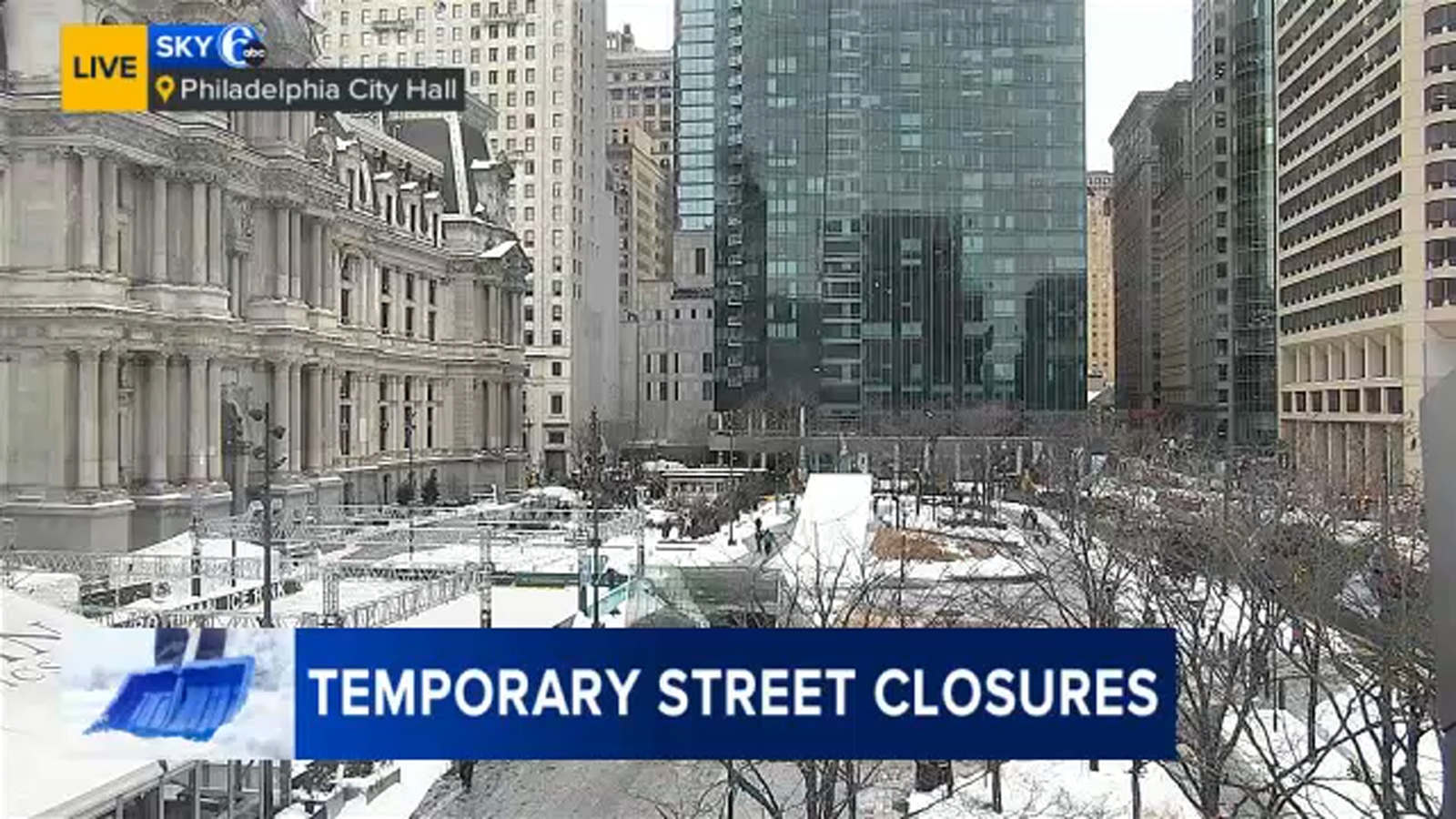 Roads closing around Philadelphia City Hall for major snow removal operation in Center City