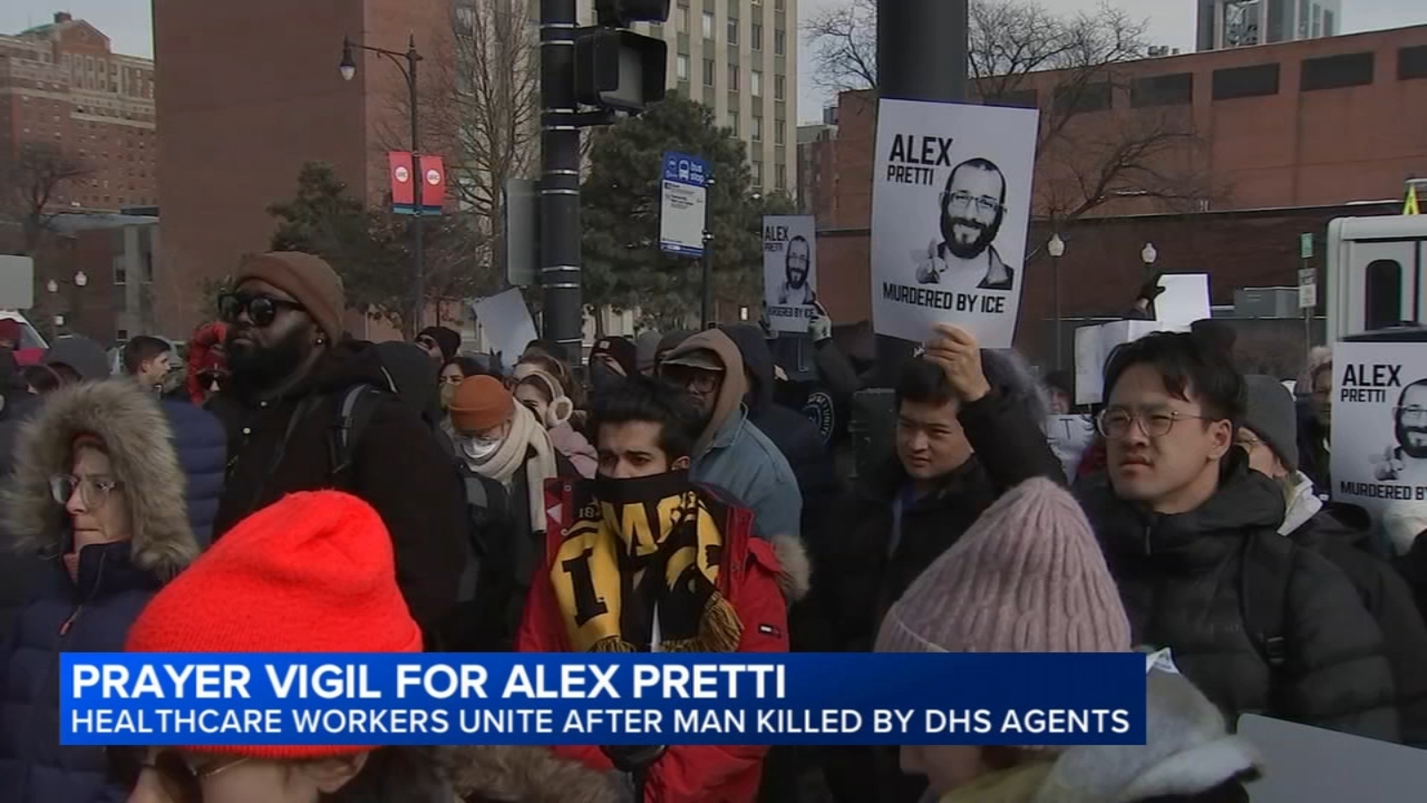 Chicago nurses join labor, faith leaders in vigil for Alex Pretti, killed by Border Patrol in MN
