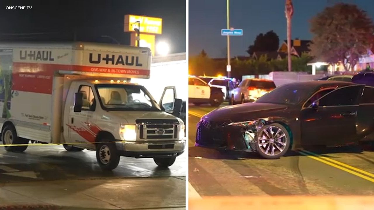 Burglary suspects ditch U-Haul, crash in getaway car during LA chase