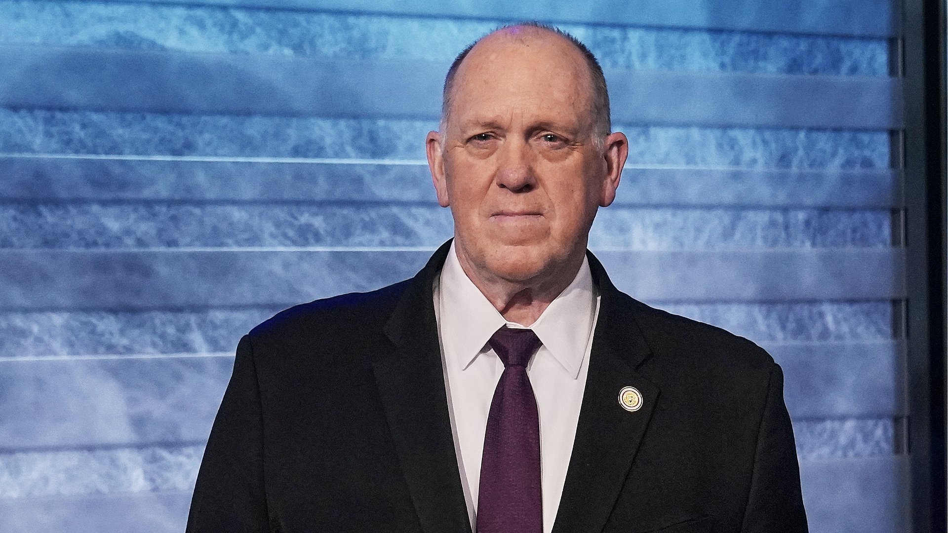 FILE - White House border czar Tom Homan poses for a photo after an interview by Stuart Varney, on the Fox Business Network, in New York, Jan. 13, 2026.