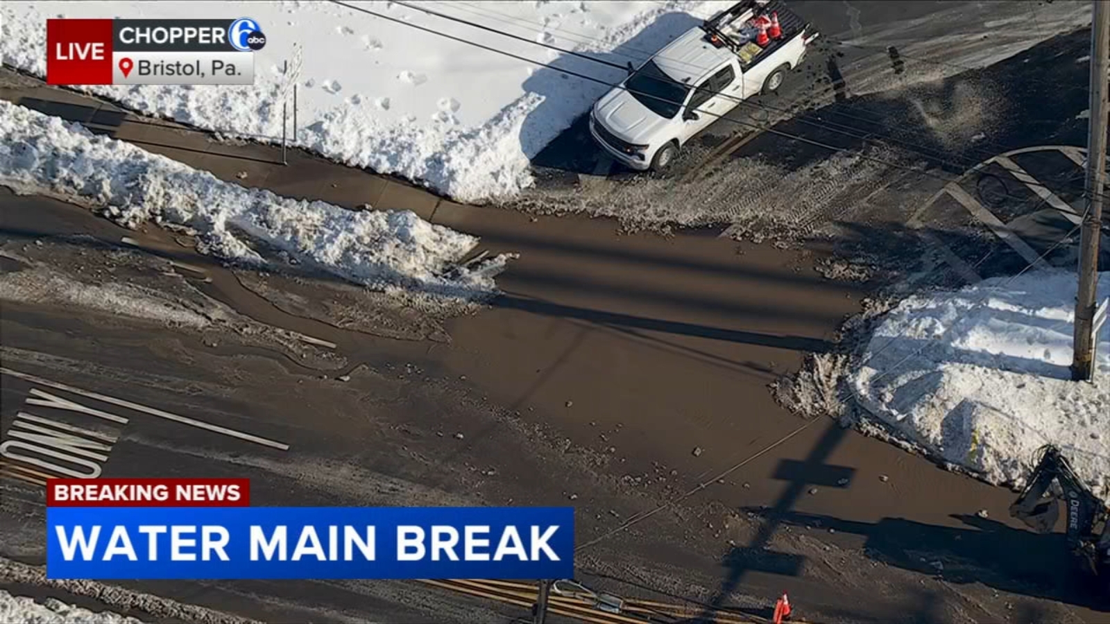 Crews work to repair water main break in Bristol, Pennsylvania - 6abc ...