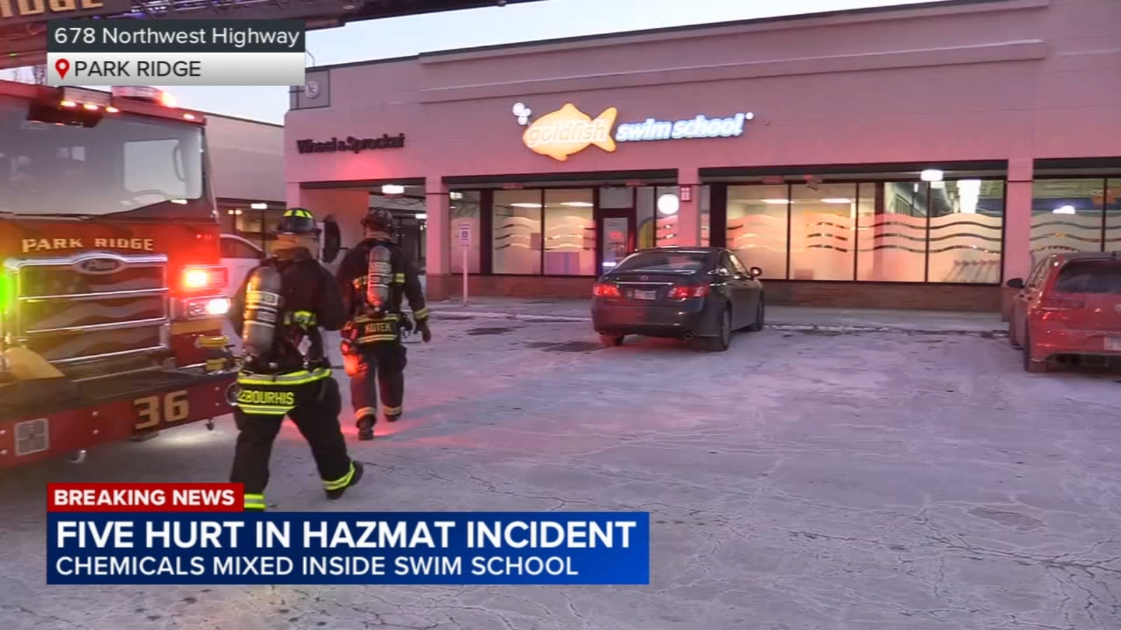 5 hurt in hazmat incident, chemicals mixed inside swim school in Park Ridge, officials say