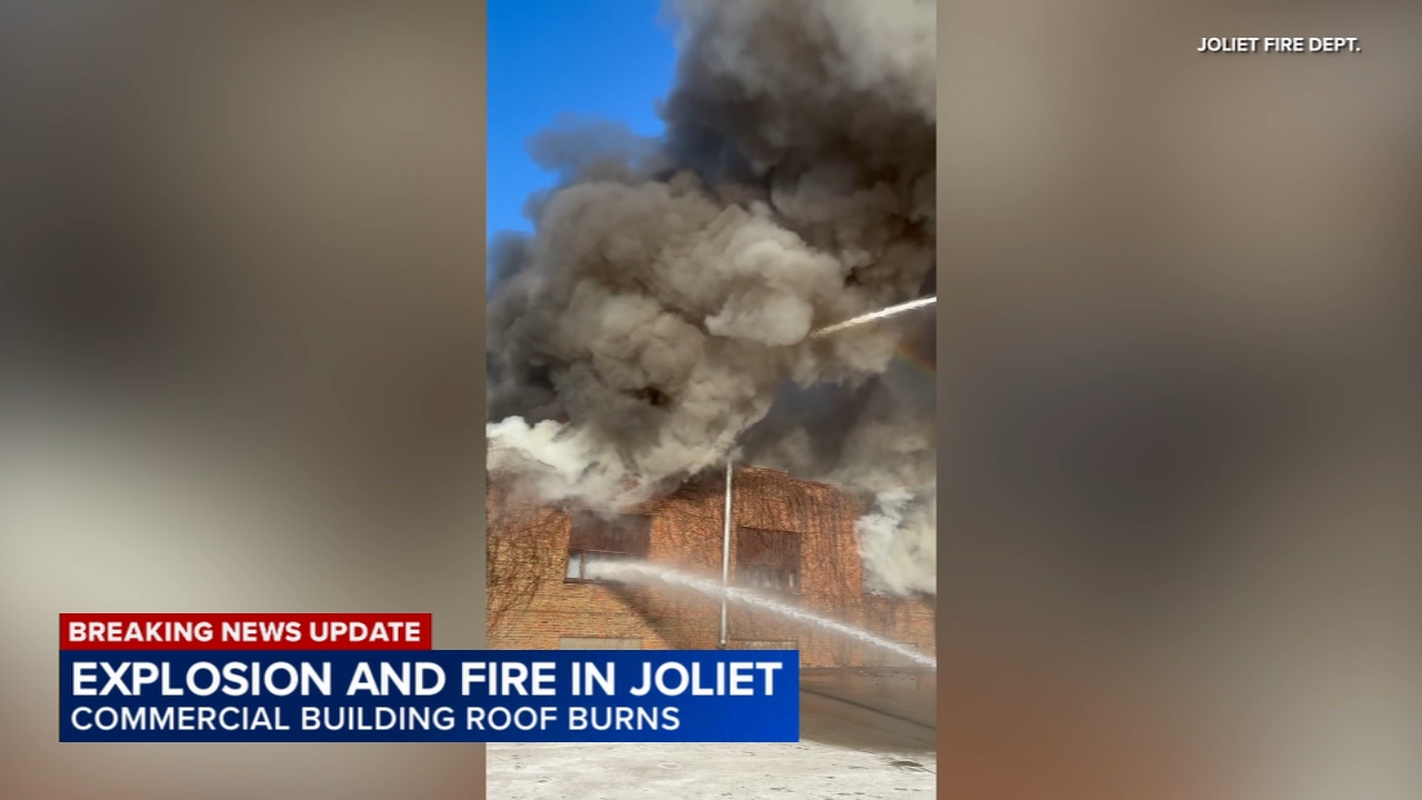 Firefighters battle large Joliet building fire, explosion