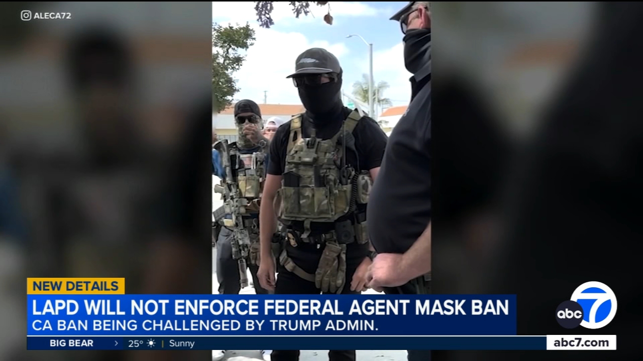 LAPD will not enforce California's federal agent mask ban