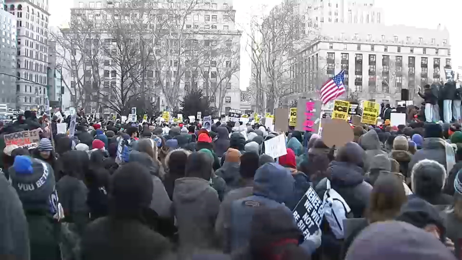 Thousands of protesters gather in New York City amid nationwide strike against ICE