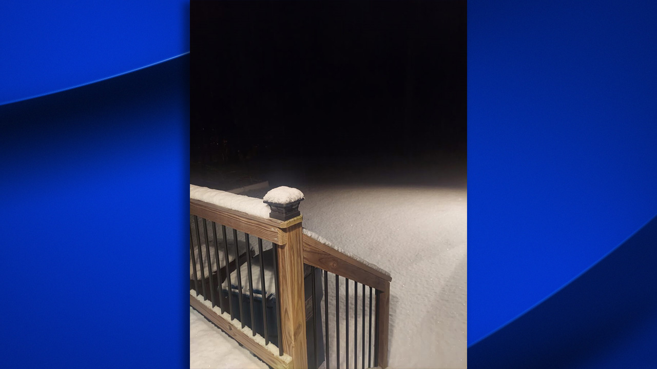 Snow piling up in the Roxboro/Timberlake area.