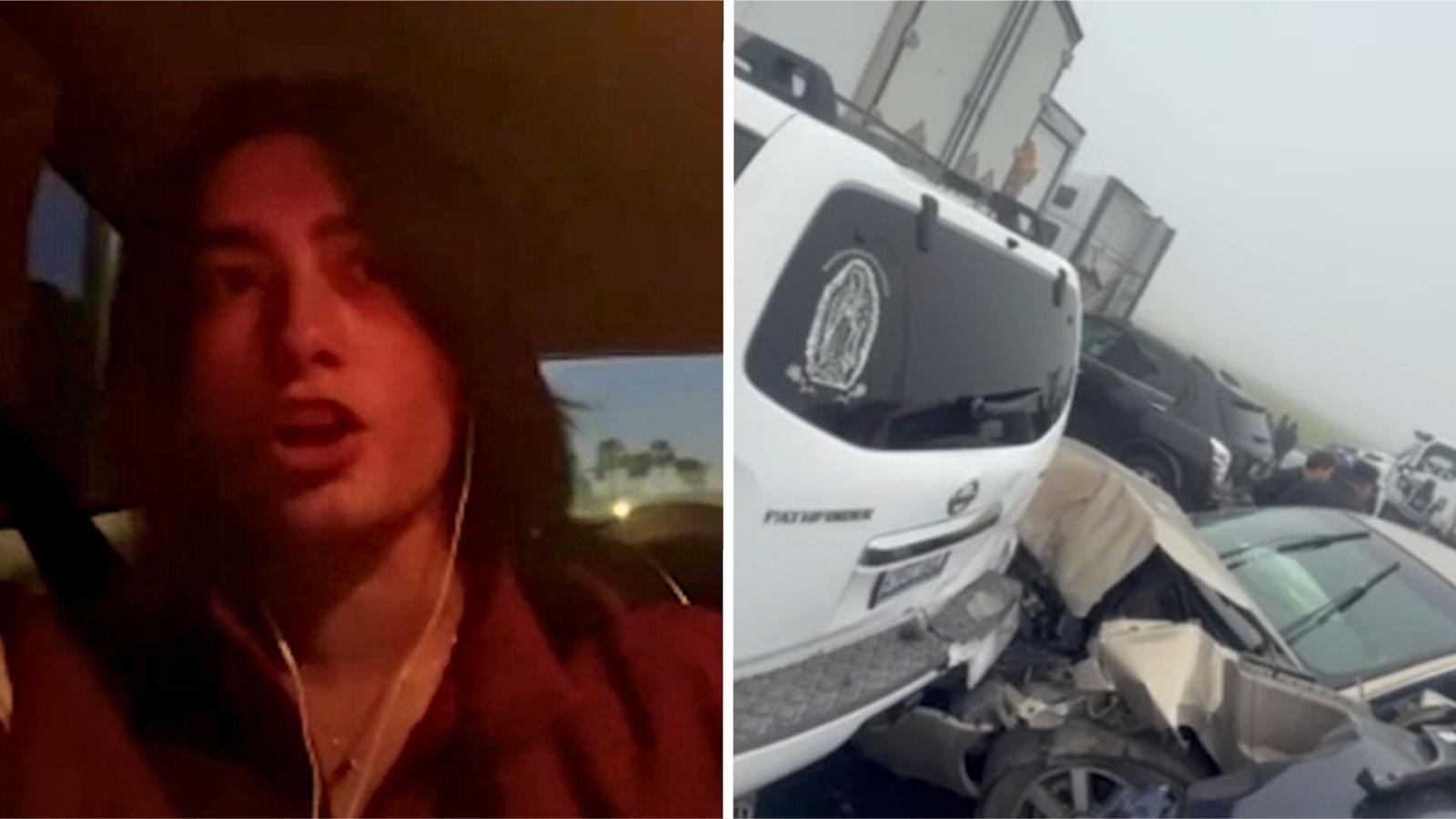 Drivers recount being stuck in 59-vehicle pileup on Highway 99 in Tulare County