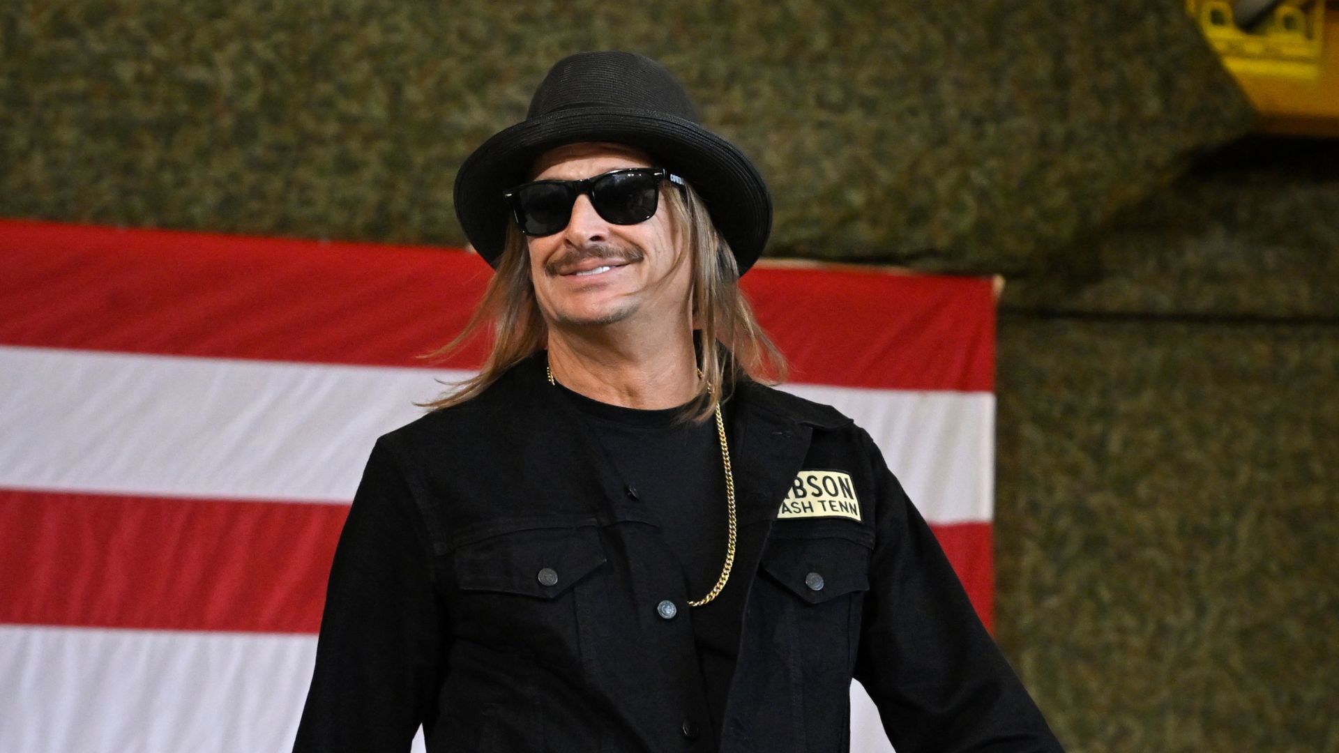 Kid Rock comes on stage to speak and introduce Vice President JD Vance during a visit to Fort Campbell, Ky., Wednesday, Nov. 26, 2025.