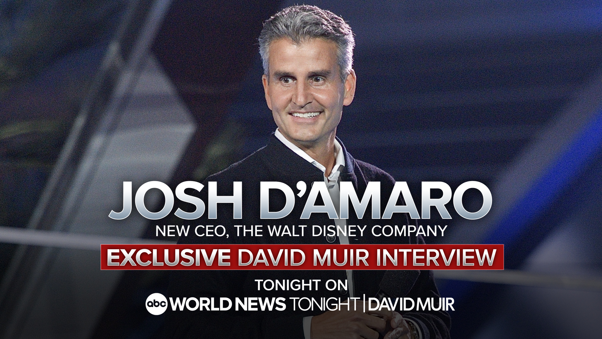 The Walt Disney Company announced that Josh D'Amaro will be the new Chief Executive Officer, succeeding Bob Iger at the helm. D'Amaro will sit down with David Muir on Tuesday on World News Tonight. 