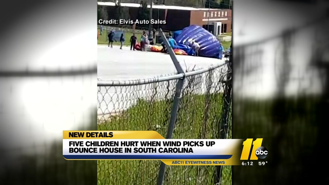 5 children hurt as bounce house goes airborne in South Carolina