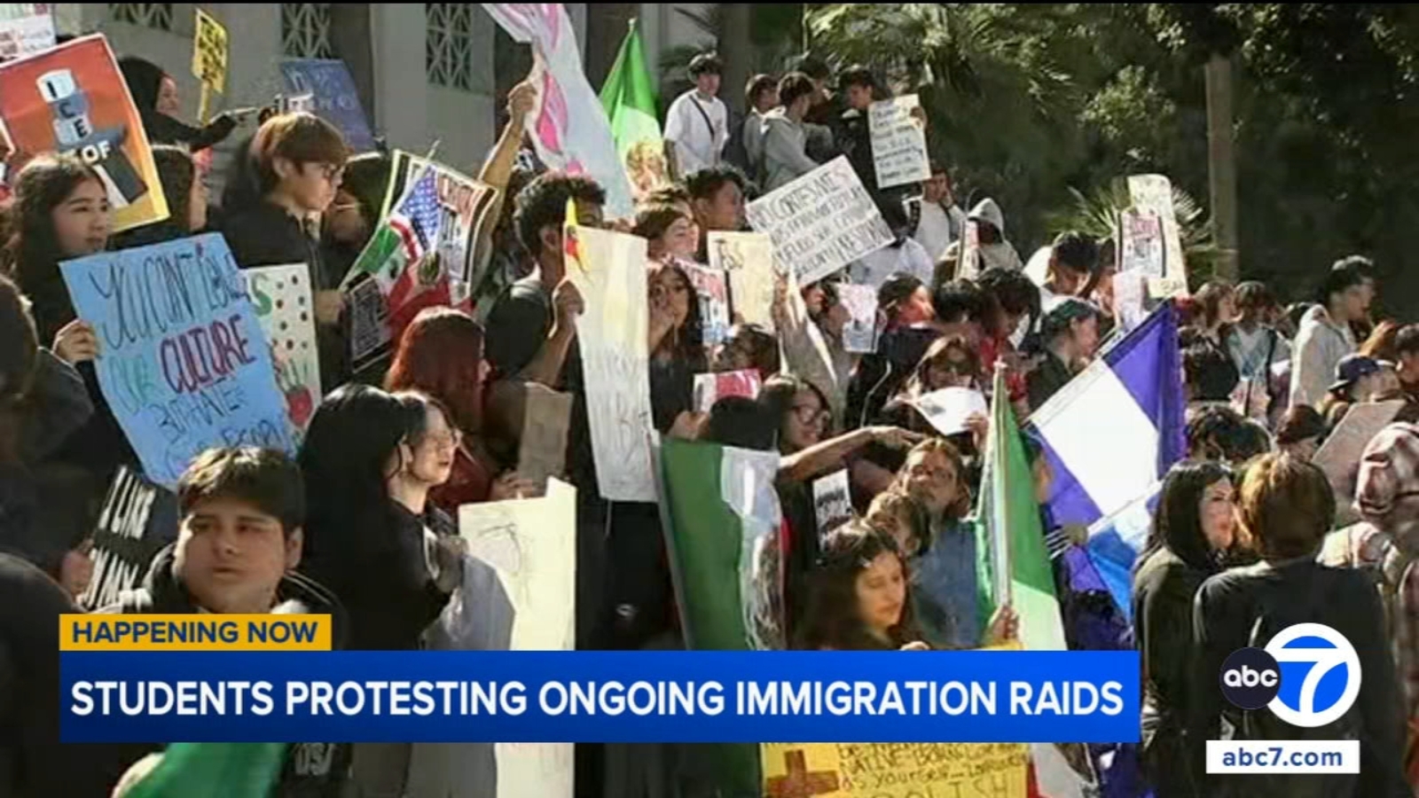 LAUSD students walk out of school to protest ongoing immigration raids