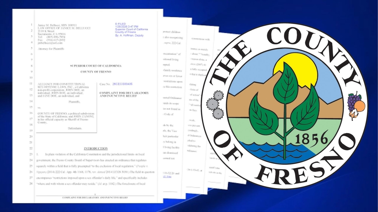 Fresno County sued over new restrictions on sex offenders, claims ordinance is 'unconstitutional'
