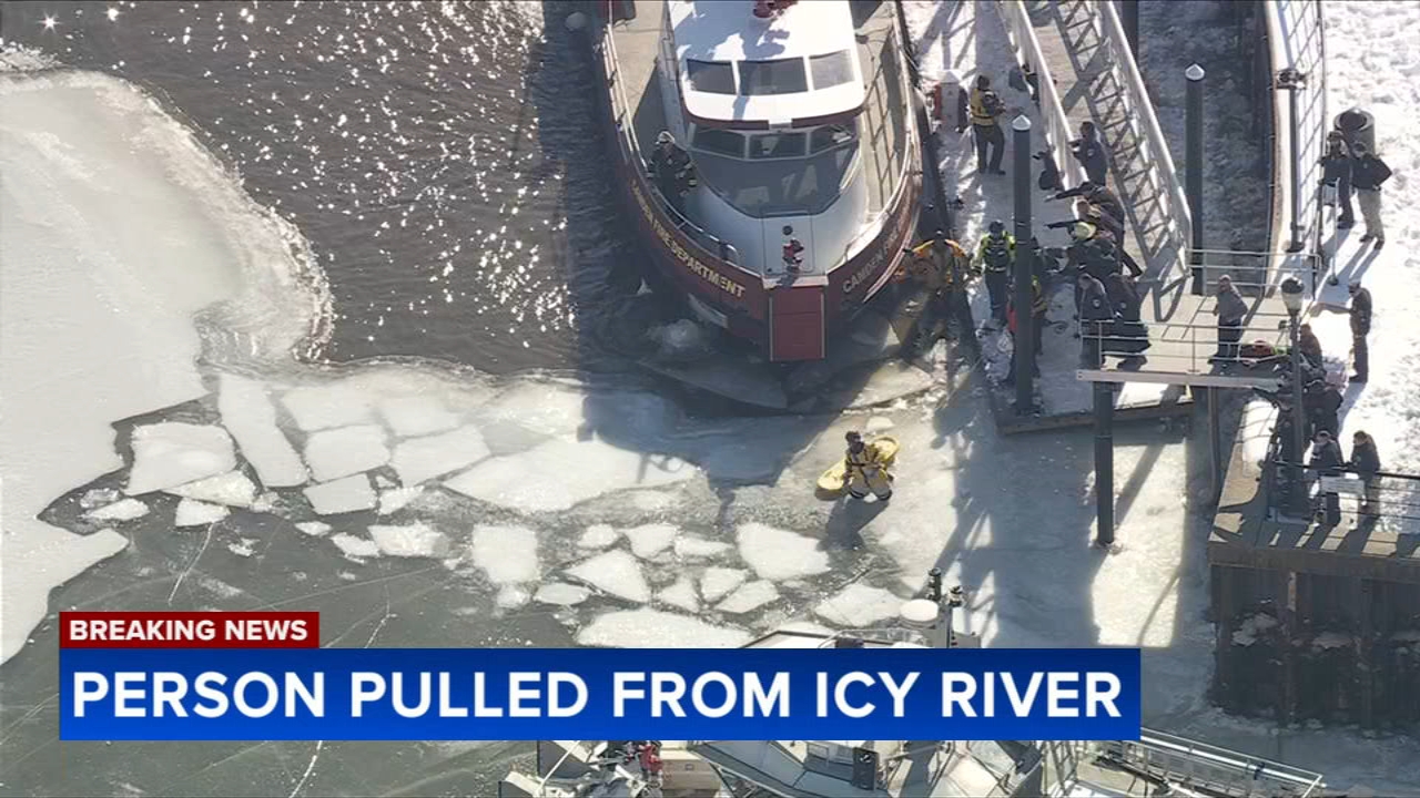 Person pulled from icy Delaware River in Camden, New Jersey
