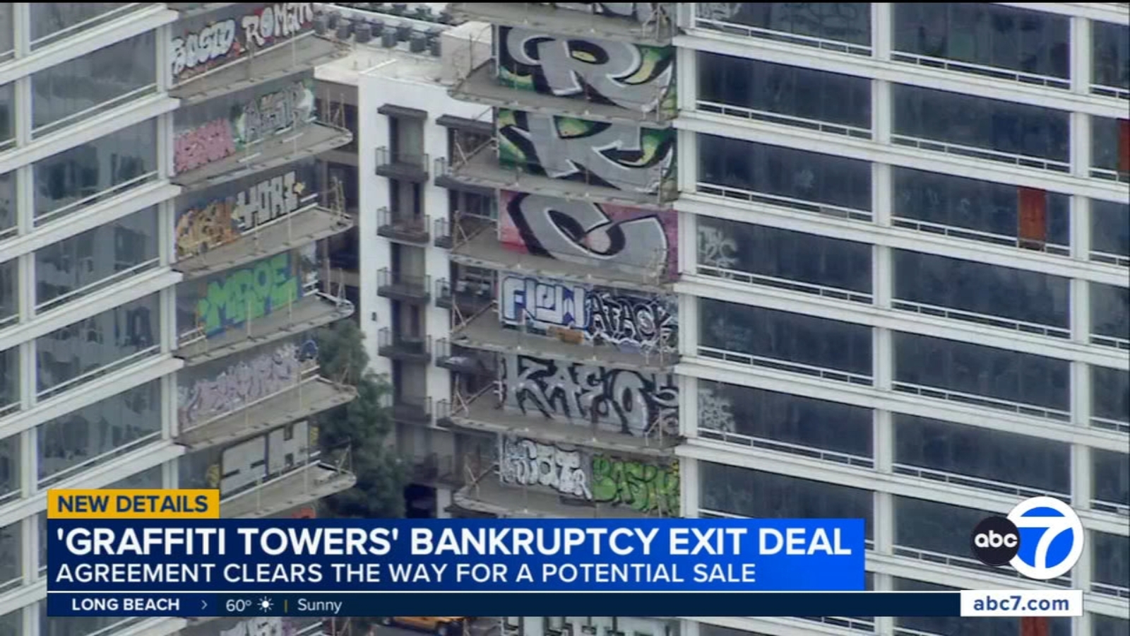 Graffiti towers in downtown LA could soon see cleanup after bankruptcy agreement approved by judge
