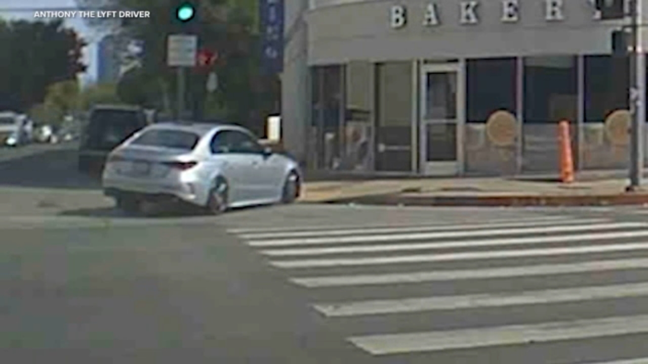 Video shows car slamming into Westwood grocery store