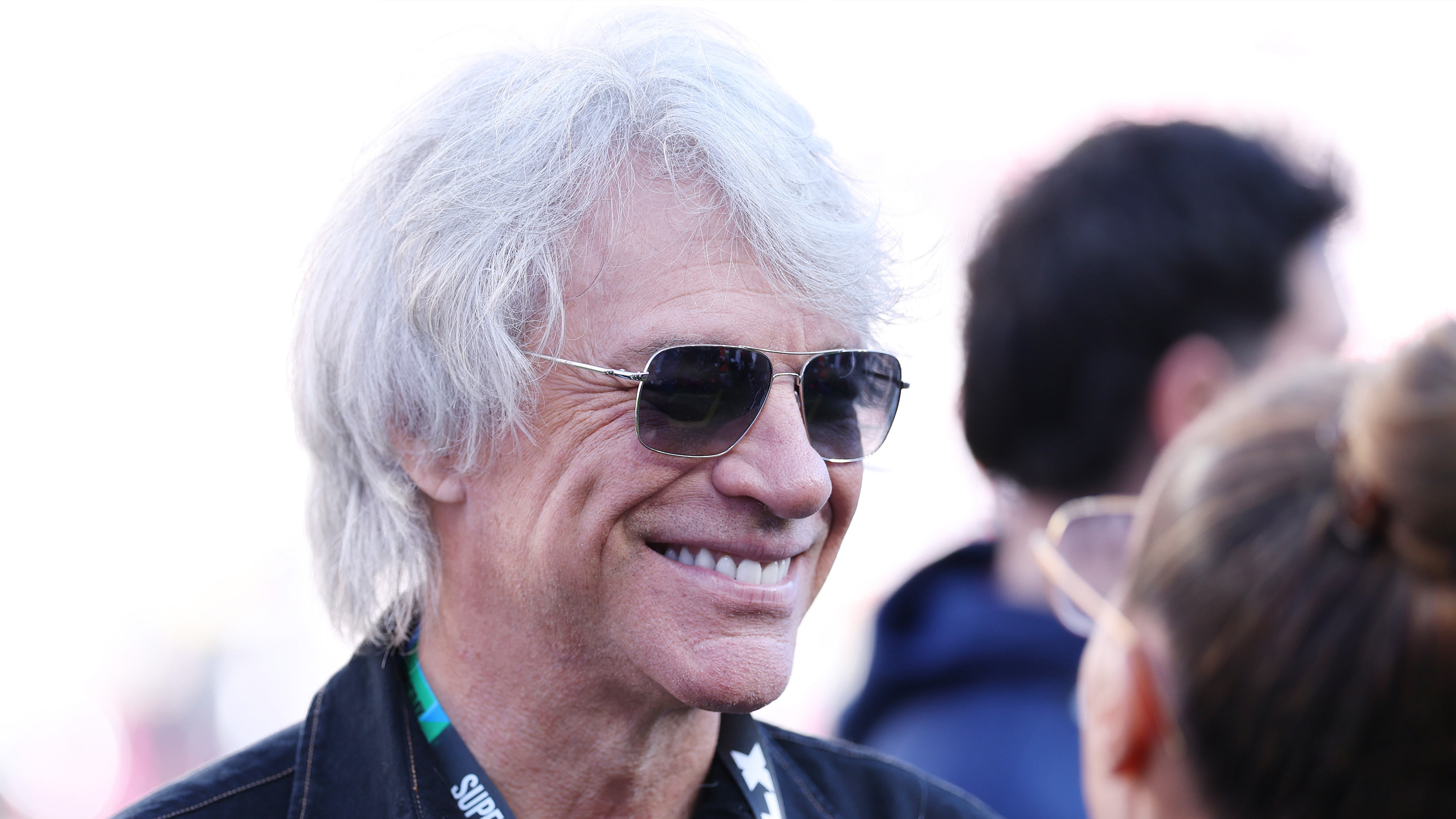 Jon Bon Jovi looks on prior to the start of Super Bowl LX between the Seattle Seahawks and the New England Patriots at Levi's Stadium on February 08, 2026 in Santa Clara, California.