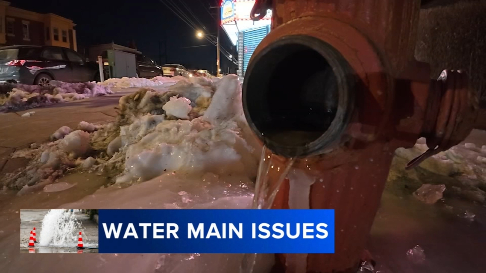 Leaky hydrants leave neighborhood streets iced over across Philadelphia