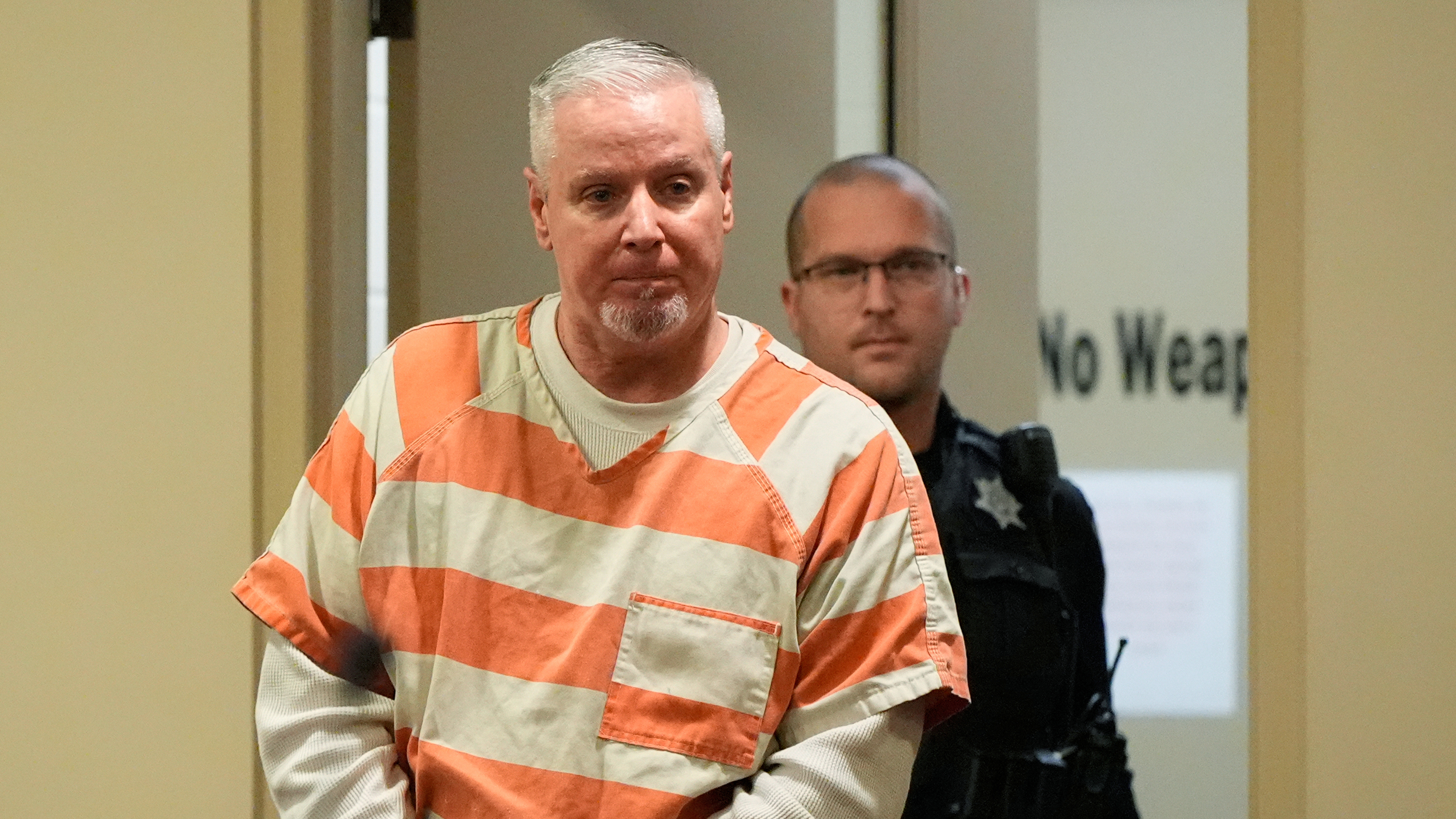 Colin Gray, the father of Apalachee High School shooting suspect Colt Gray, arrives to the courtroom at the Barrow County courthouse on Thursday, Dec. 18, 2025, in Winder,Ga.
