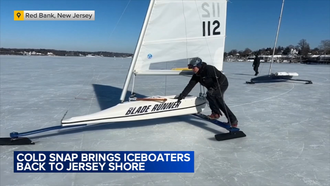 Cold snap brings rare return of iceboats to tidal estuary at the