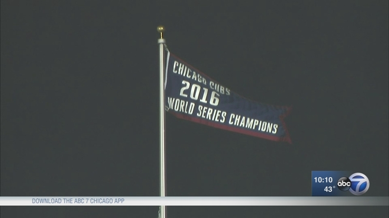 Cubs Raise World Series Banner Before Home Opener Game Delayed