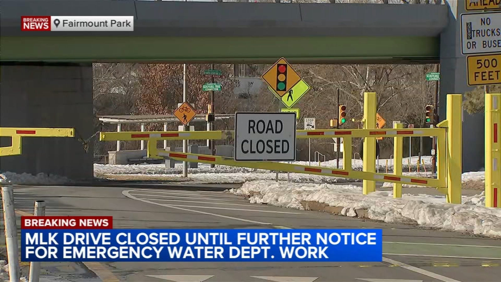 Portion of MLK Drive in Philadelphia closed until further notice due to emergency maintenance