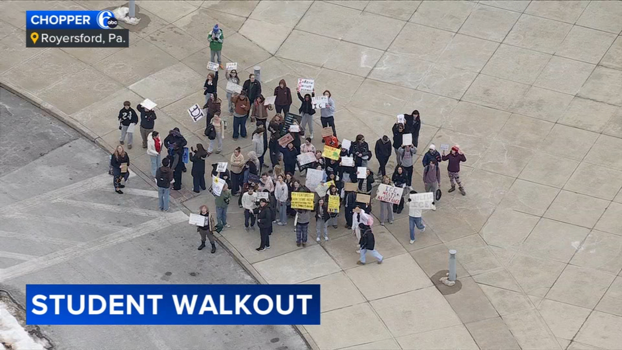 Spring-Ford Area High School students stage anti-ICE walkout