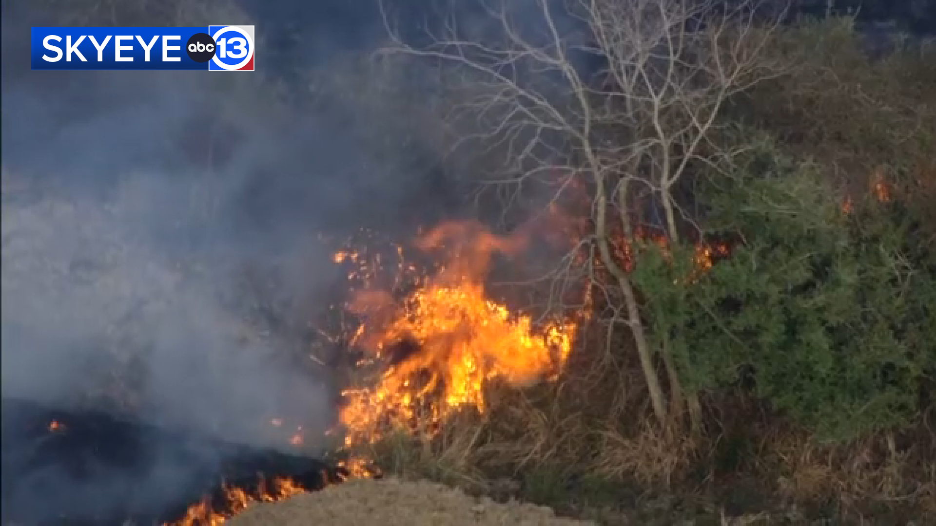 SkyEye was over a massive fire burning in Liberty County that prompted the Dayton Volunteer Fire Department to call for backup.