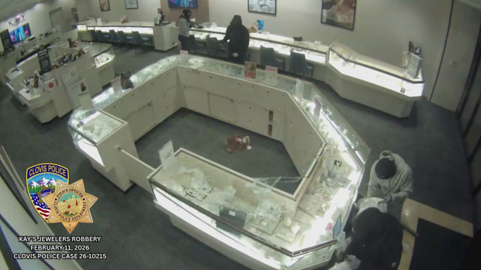 Surveillance video released in Clovis Kay Jewelers smash-and-grab robbery