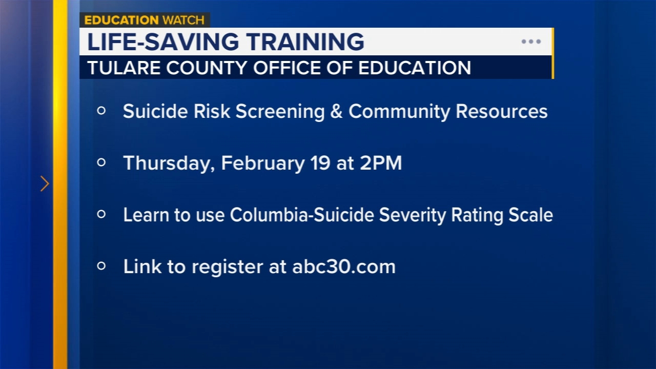 Tulare County Office of Education offering suicide prevention training