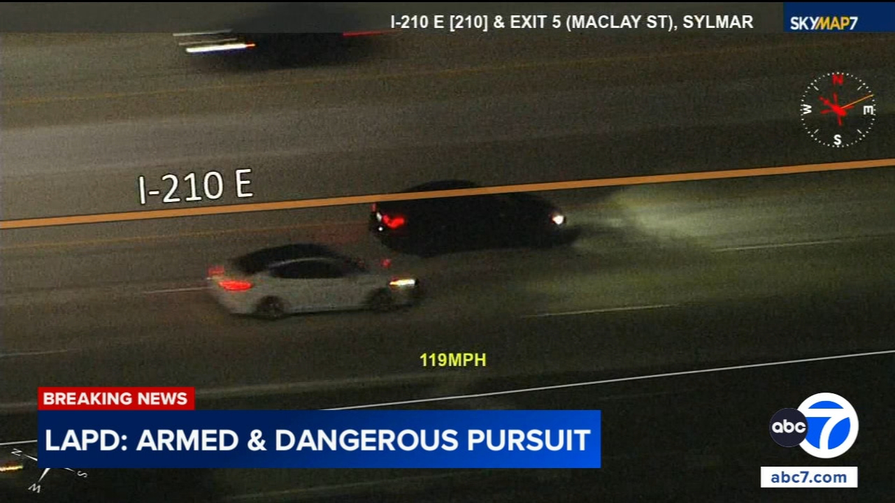 Suspect leads LAPD on 100-mph chase through San Fernando Valley