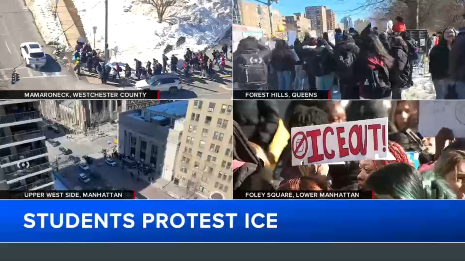 High school students protest ICE's anti-immigration efforts across New York